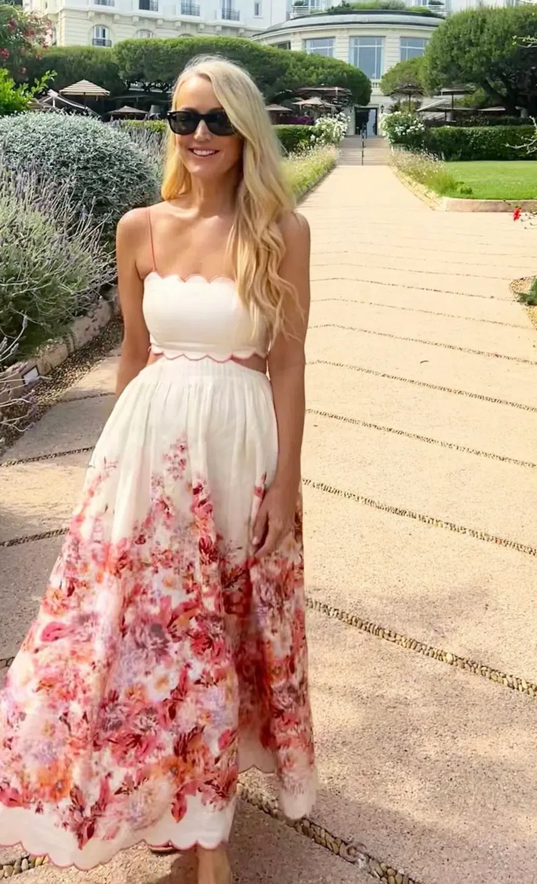 Zimmermann Devi Scallop Midi Dress Floral Size 1 / AU 10 for rent on The Volte - main image