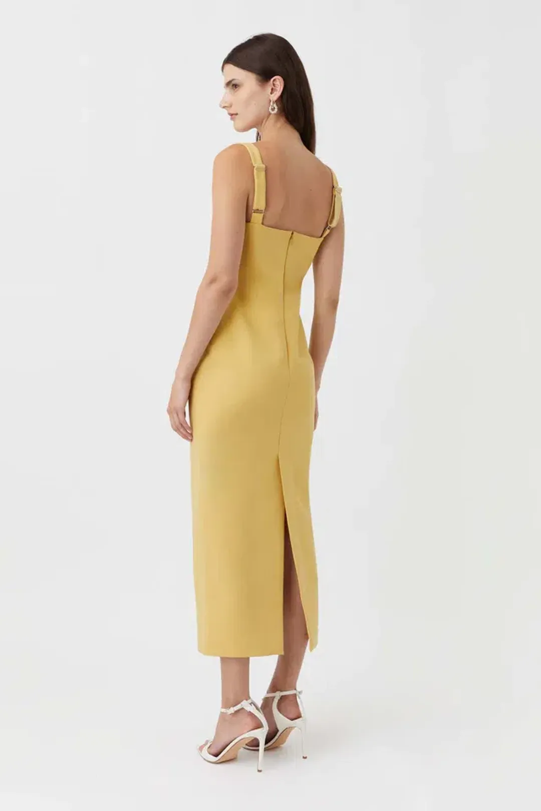 Camilla and Marc Brixton Midi Dress Yellow Size 8 for rent on The Volte - main image