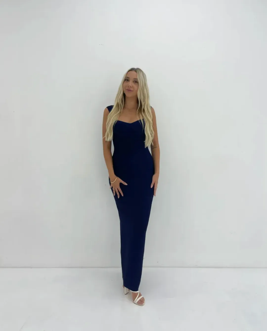 Herve Leger Sweetheart Gown Navy Size S / AU 8 for rent on The Volte - main image