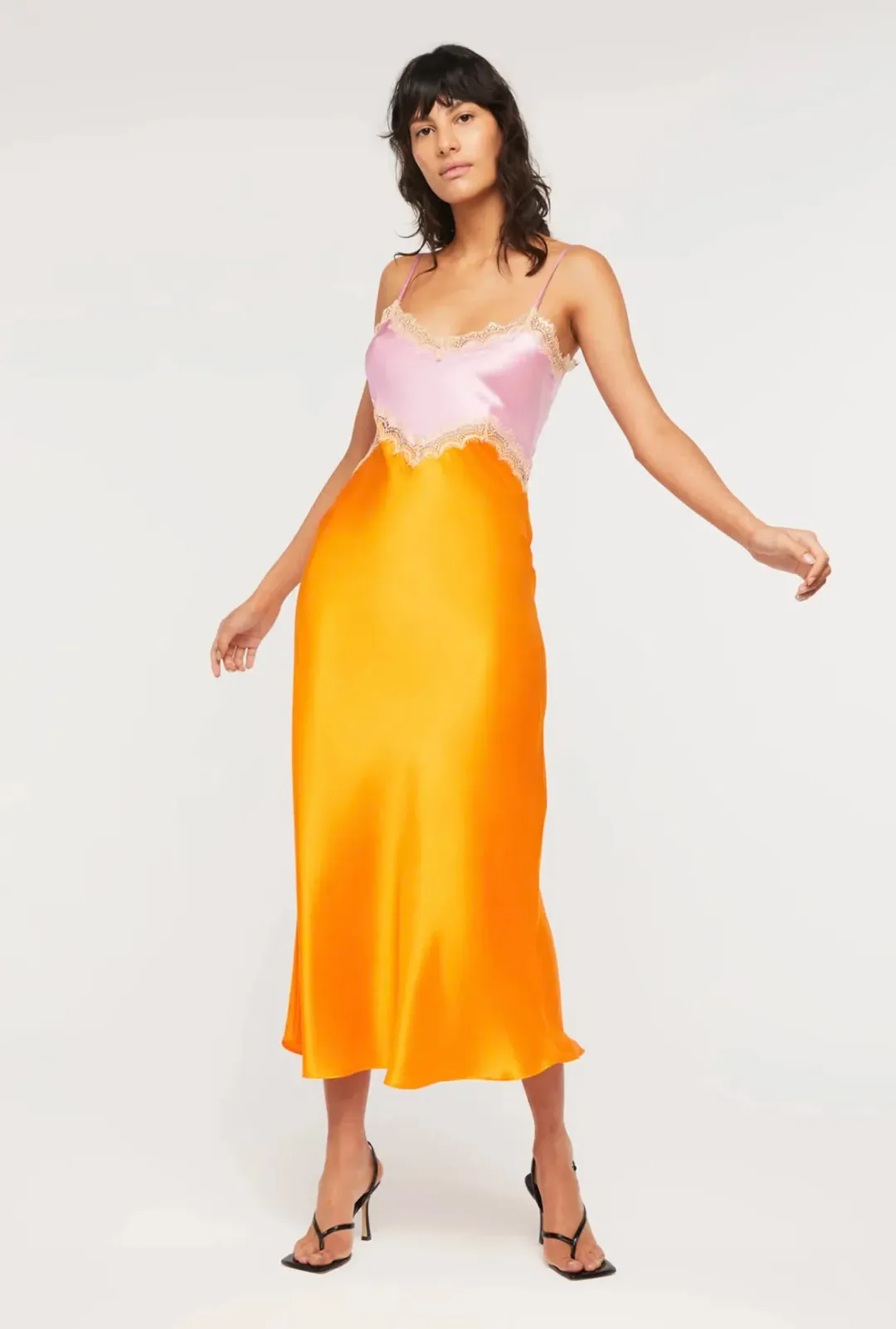 Ginia Hope Dress Pink/Orange Size 8 for rent on The Volte - main image