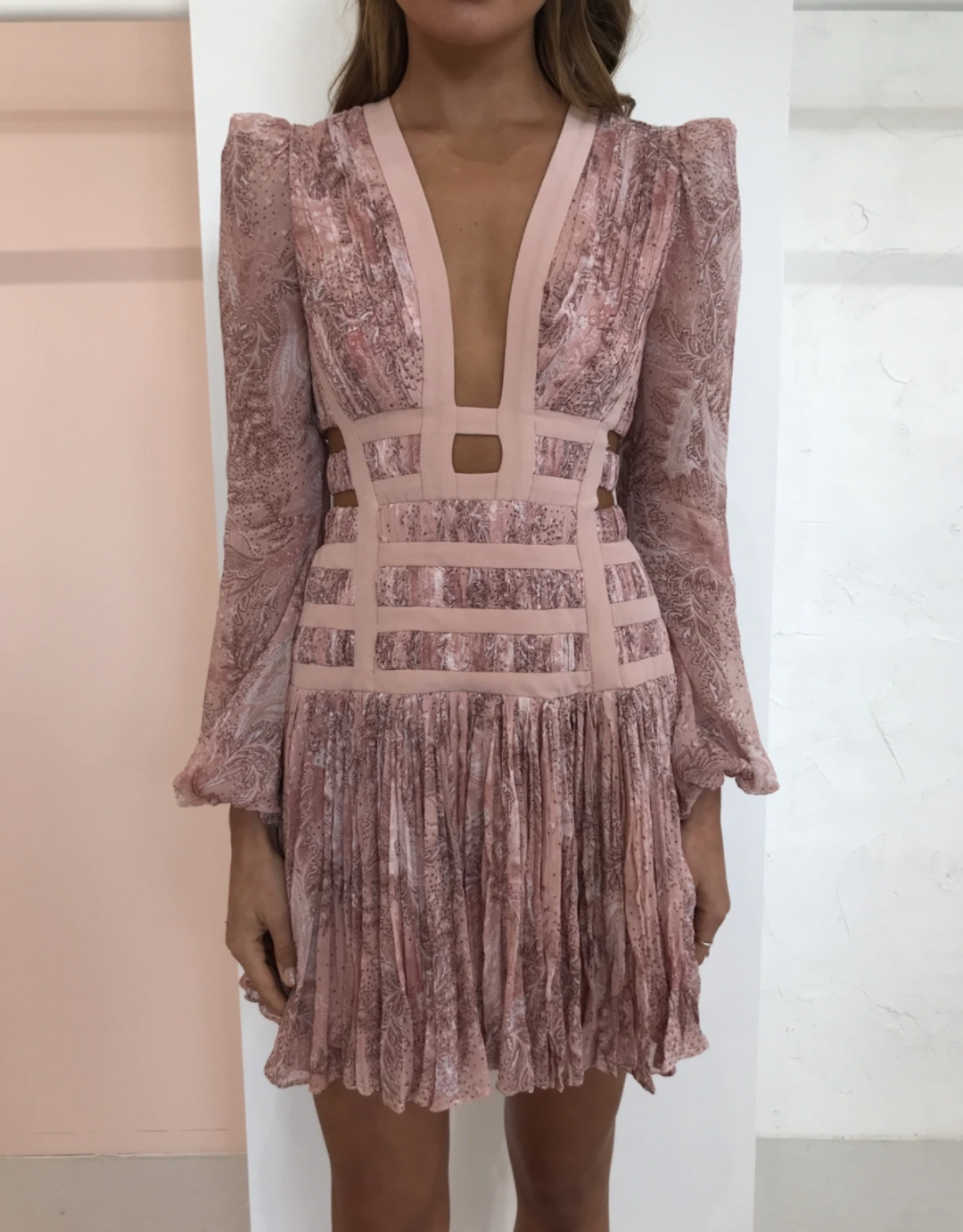 Thurley Il Mare Mini Dress Seagarden Dusty Coral Size 8 for rent on The Volte - main image