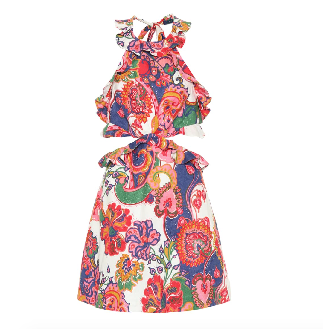 Zimmermann The Lovestruck Tie Back Mini Natural Paisley Floral Size 1 / Au 10 for rent on The Volte - main image
