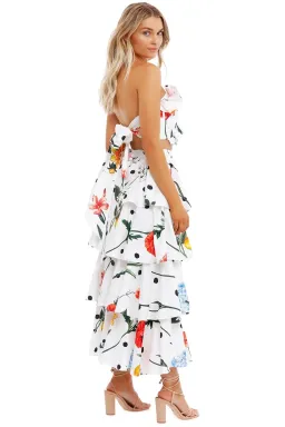 Leo Lin La Flor Top And Tiered Skirt Set Floral Size AU 10 for rent on The Volte - image 3