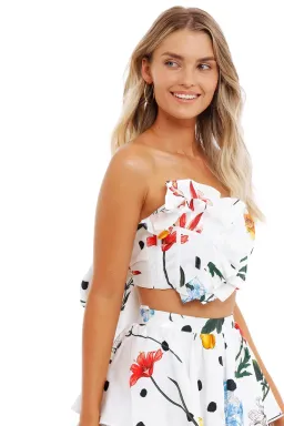 Leo Lin La Flor Top And Tiered Skirt Set Floral Size AU 10 for rent on The Volte - image 2