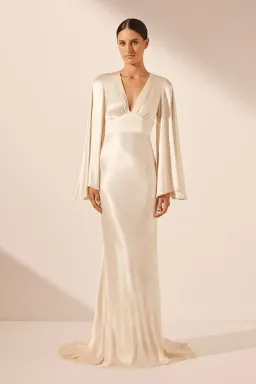Shona Joy La Lune Backless Maxi Ivory Size AU 10 for rent on The Volte - image 1