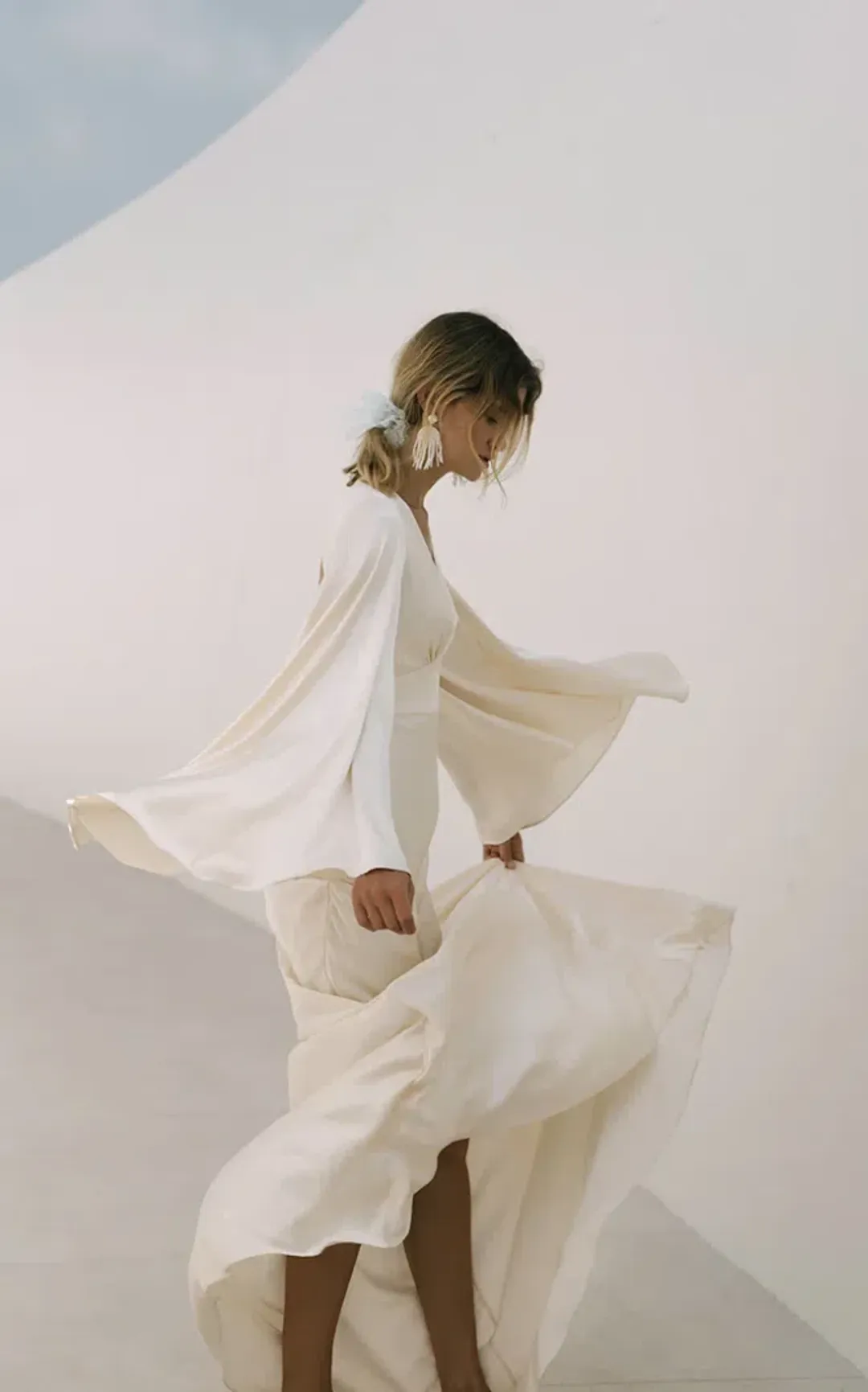 Shona Joy La Lune Backless Maxi Ivory Size AU 10 for rent on The Volte - main image