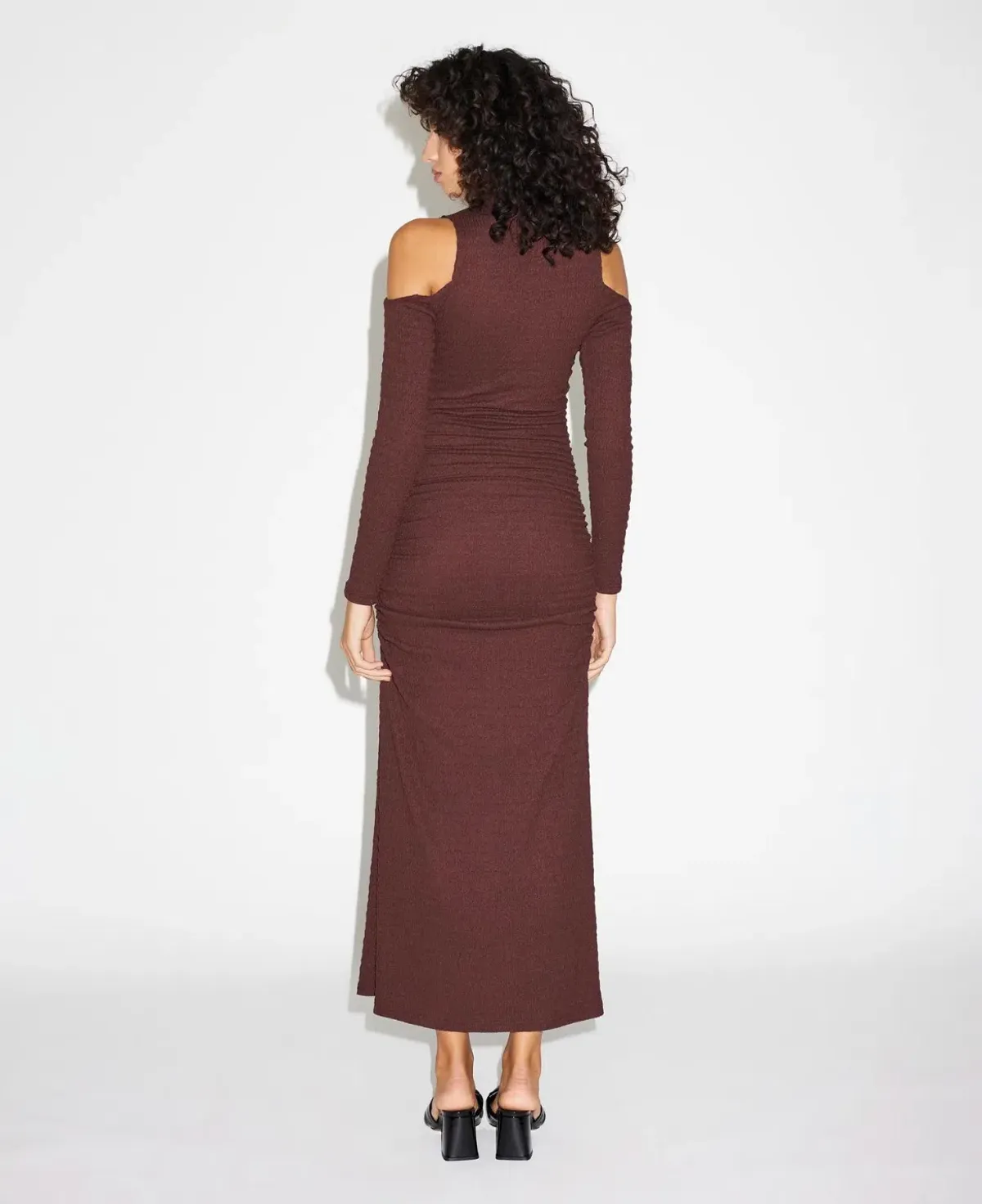 Lover Kienna Textured Dress Brown Size AU 10 - Image 4