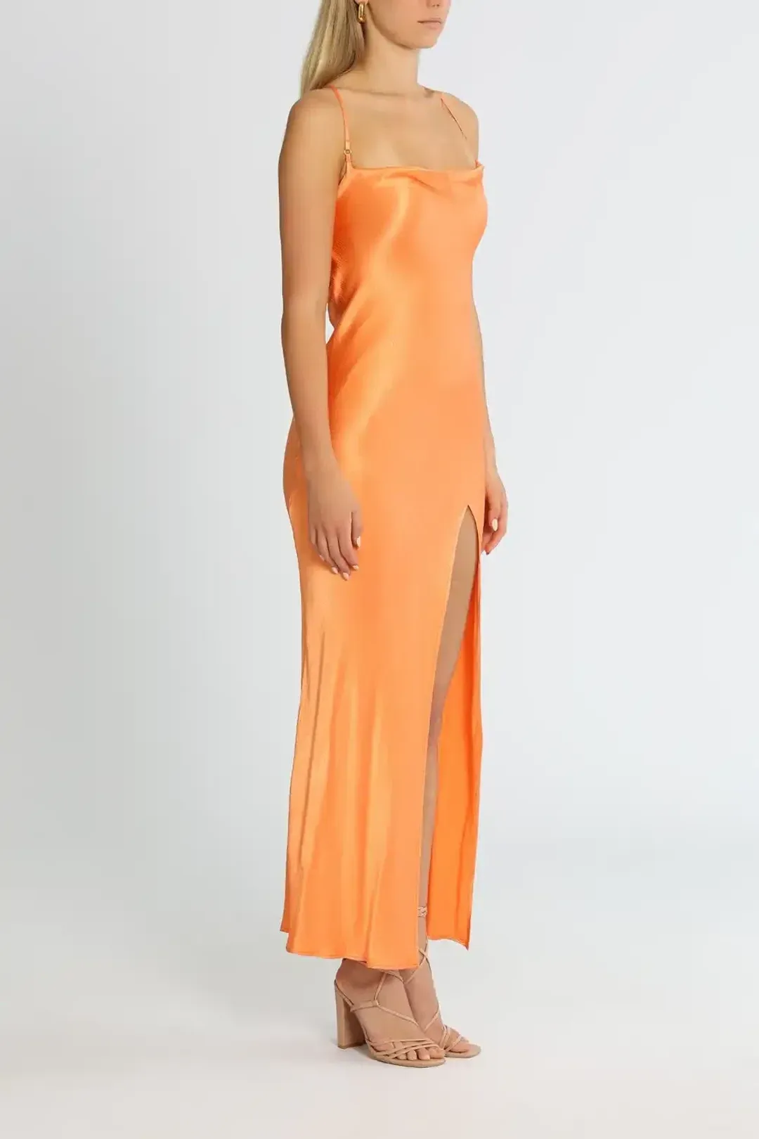 Bec & Bridge Annika Cowl Maxi Dress Sorbet Orange Size AU 10 for rent on The Volte - main image