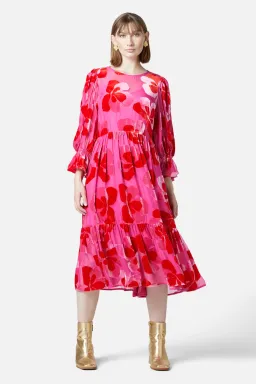 Gorman Pansy Devore Dress Maxi Pink Size AU 12 for rent on The Volte - image 1