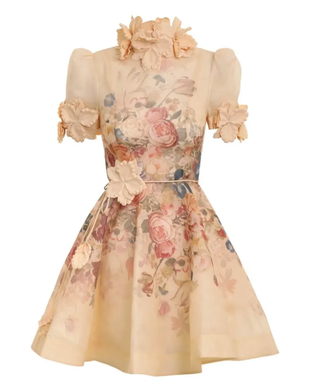 Zimmermann Luminosity Lift Off Flower Mini Dress Morisot Cream Print Size 1 / AU 10 for rent on The Volte - main image