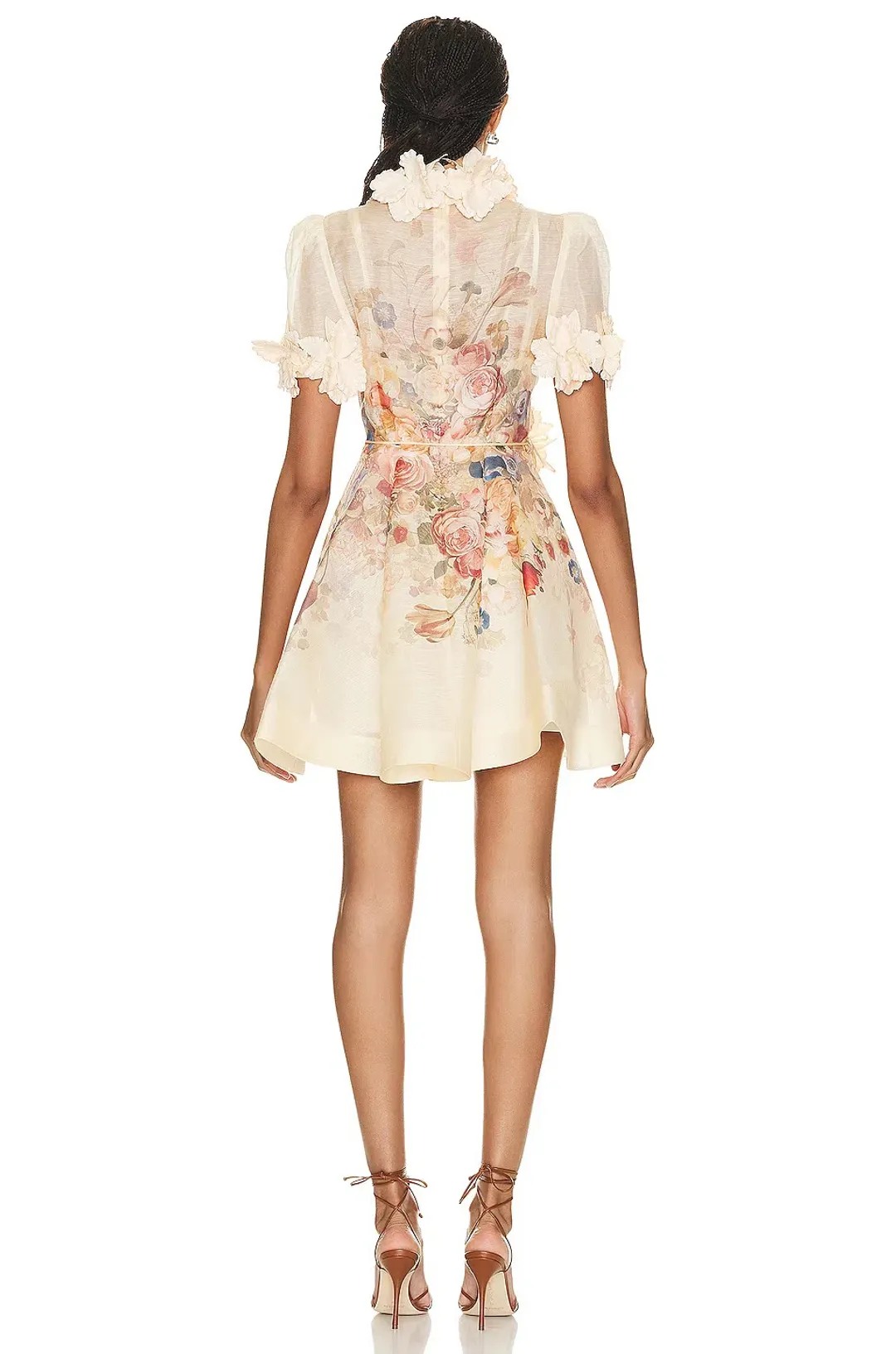 Zimmermann Luminosity Lift Off Flower Mini Dress Morisot Cream Print Size 1 / AU 10 for rent on The Volte - main image