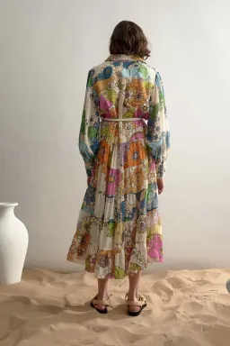 Alemais Farrah Tiered Floral Shirt Dress Floral Size 14 for rent on The Volte - image 2