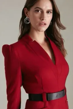 Karen Millen Forever Midi Dress in Red Size 10 for rent on The Volte - image 2