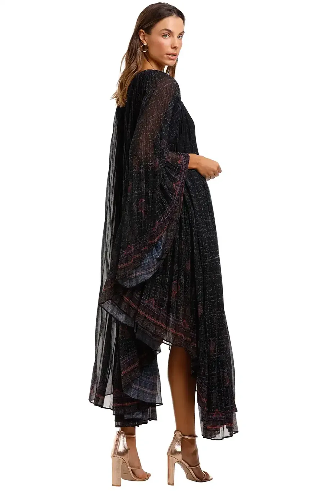 Camilla Sunray Pleated Kaftan Black Size 10 for rent on The Volte - main image