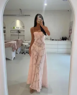 House Of Cb Seren Maxi Dress Soft Pink Size 10 for rent on The Volte - image 5