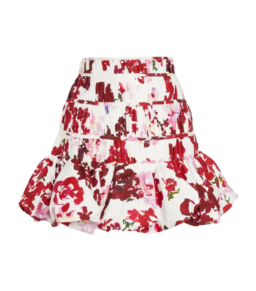 Aje Margot Bubble Frill Top and La Vie Bubble Mini Skirt Set Roses Of Provence Print Size 6 for rent on The Volte - main image