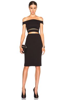 NICHOLAS THE LABEL // PONTI OFF SHOULDER STRAP DRESS for rent on The Volte - image 1