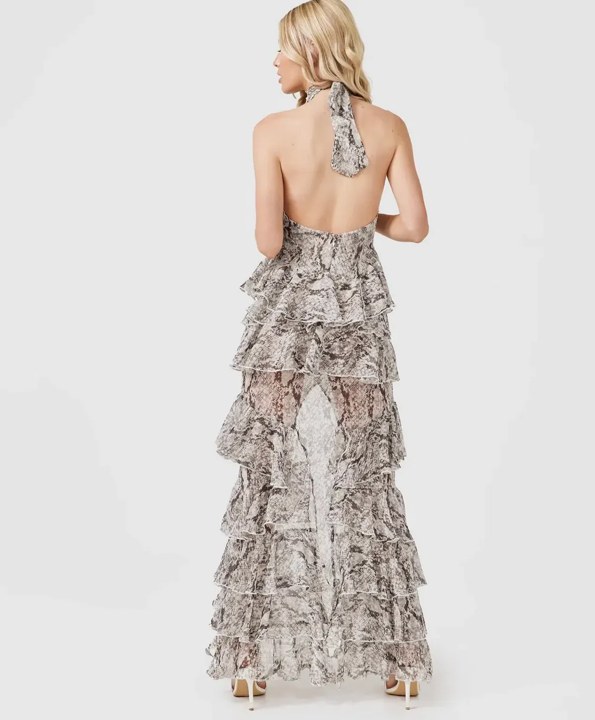 Derma Department Oscar Maxi Dress Snakeskin XS/6 - Image 4