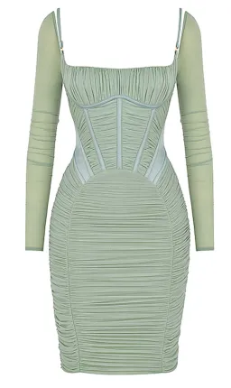 House Of CB Freyja Gathered Corset Dress Green Size XS / AU 6 for rent on The Volte - image 5