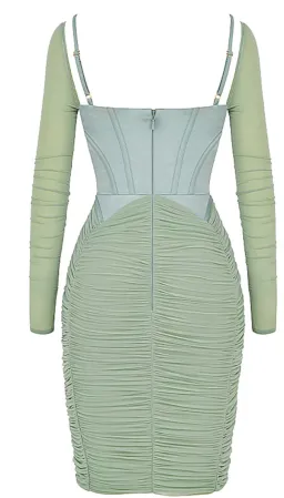 House Of CB Freyja Gathered Corset Dress Green Size XS / AU 6 for rent on The Volte - image 6