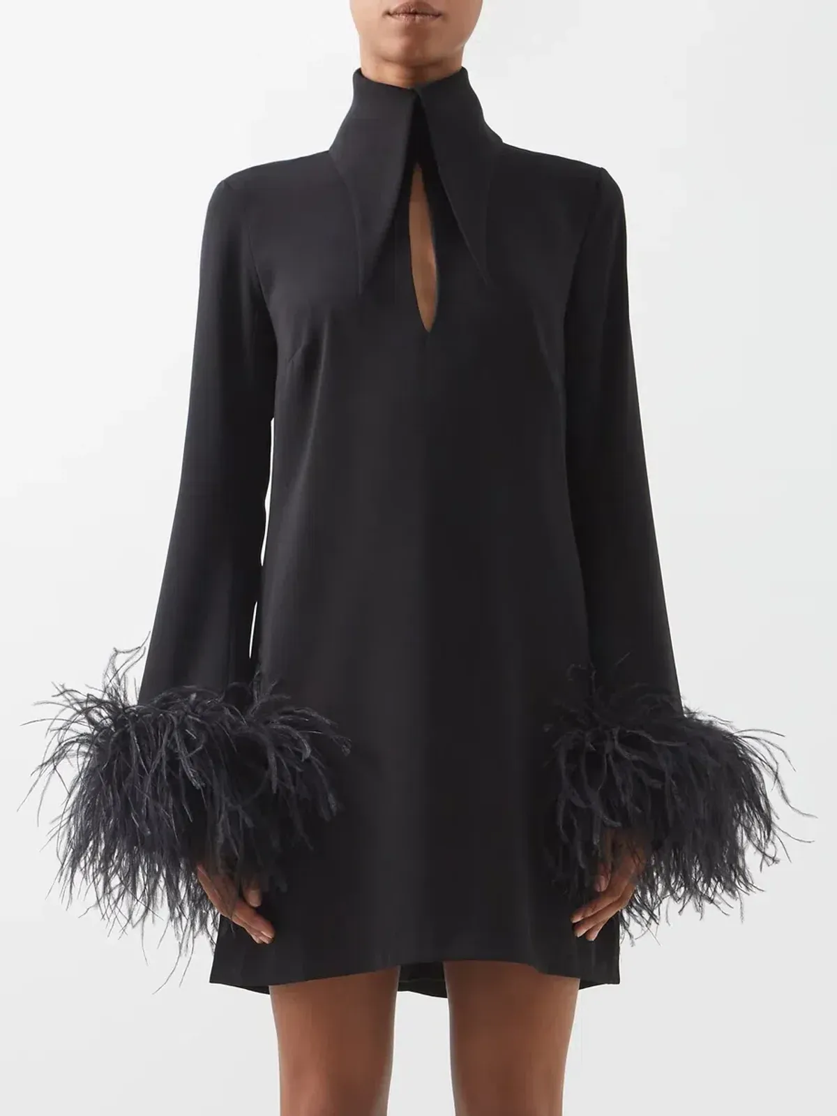 16Arlington Michelle Feather-Embellished Trim Mini Black Size AU 6 - Image 3