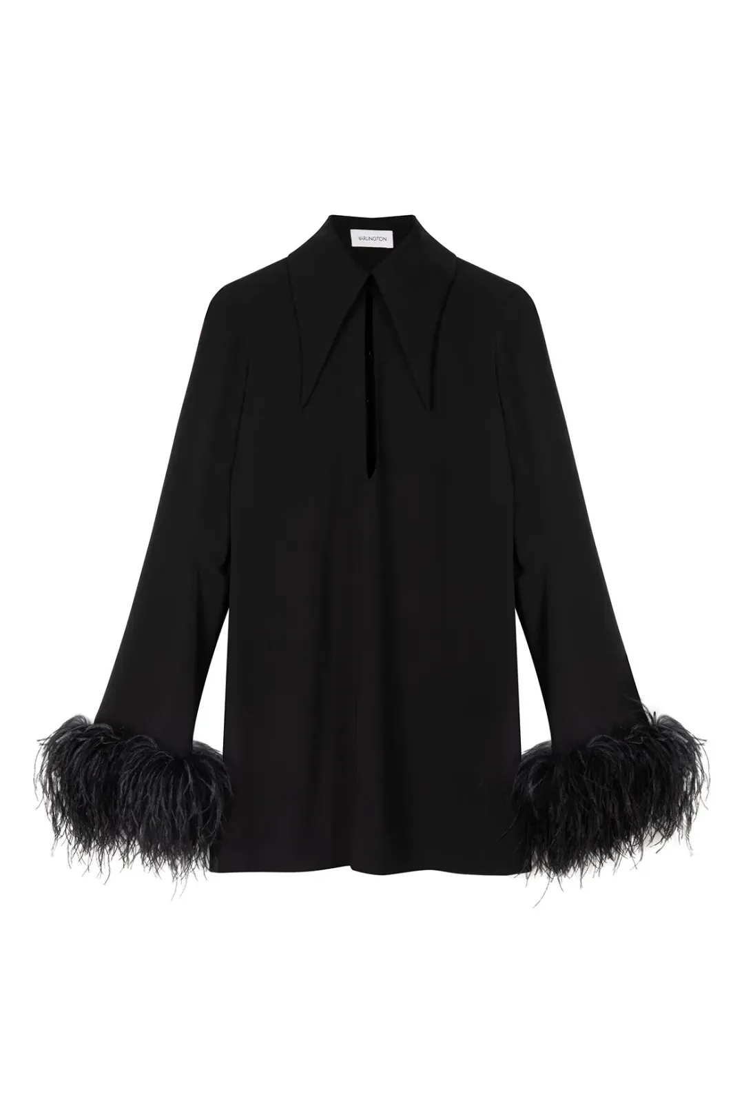 16Arlington Michelle Feather-Embellished Trim Mini Black Size AU 6 for rent on The Volte - main image