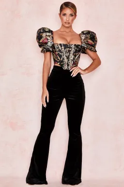 House CB Isabella Puff Sleeve Bustier Brocade Jacquard Size 6 for rent on The Volte - image 1