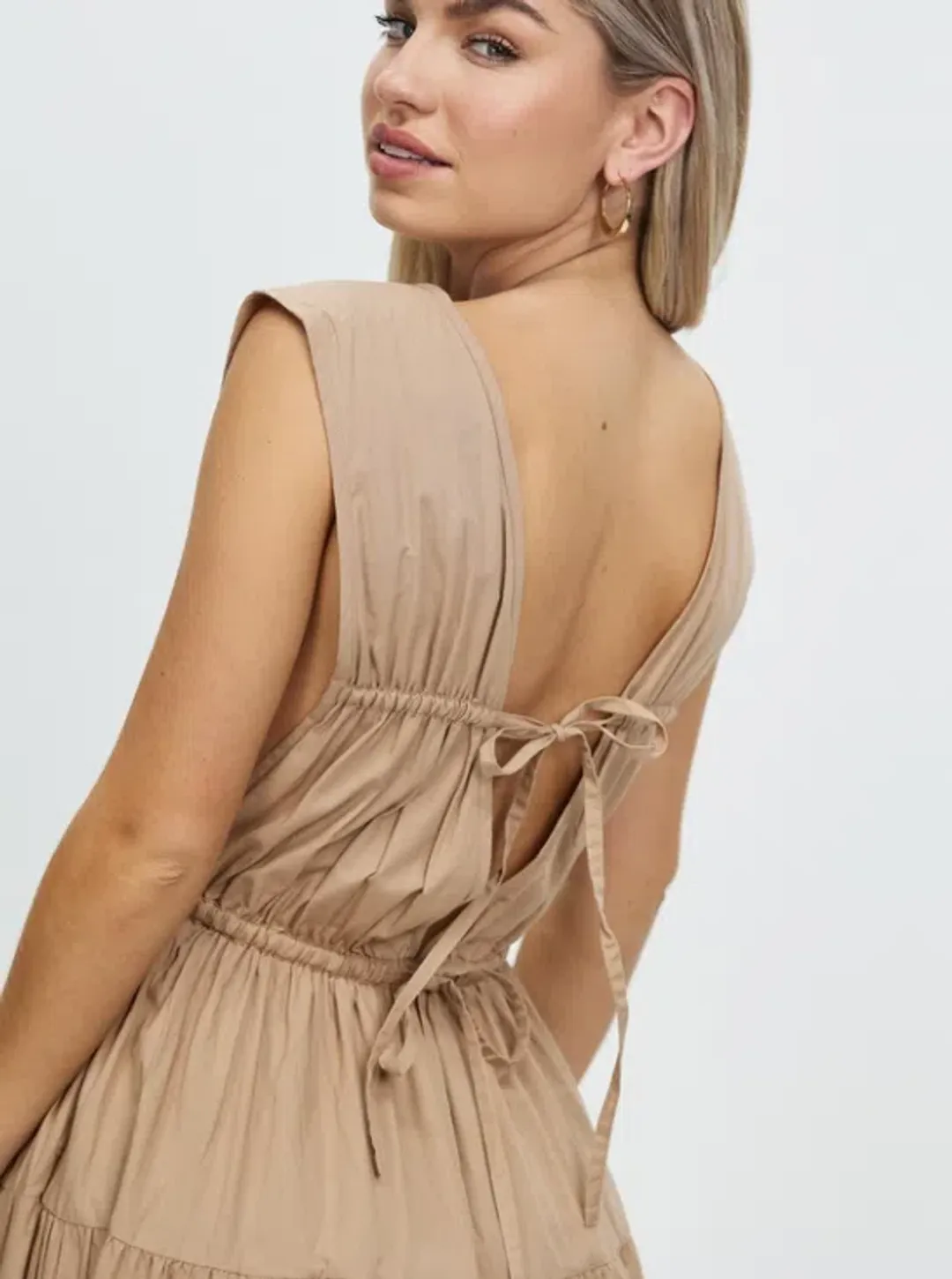 Palm Noosa Wish You Were Here Midi Dress Brown Size 12 for rent on The Volte - main image