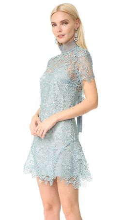 Self Portrait Peep Back Mini Dress - Icey Blue size 10 for rent on The Volte - image 2