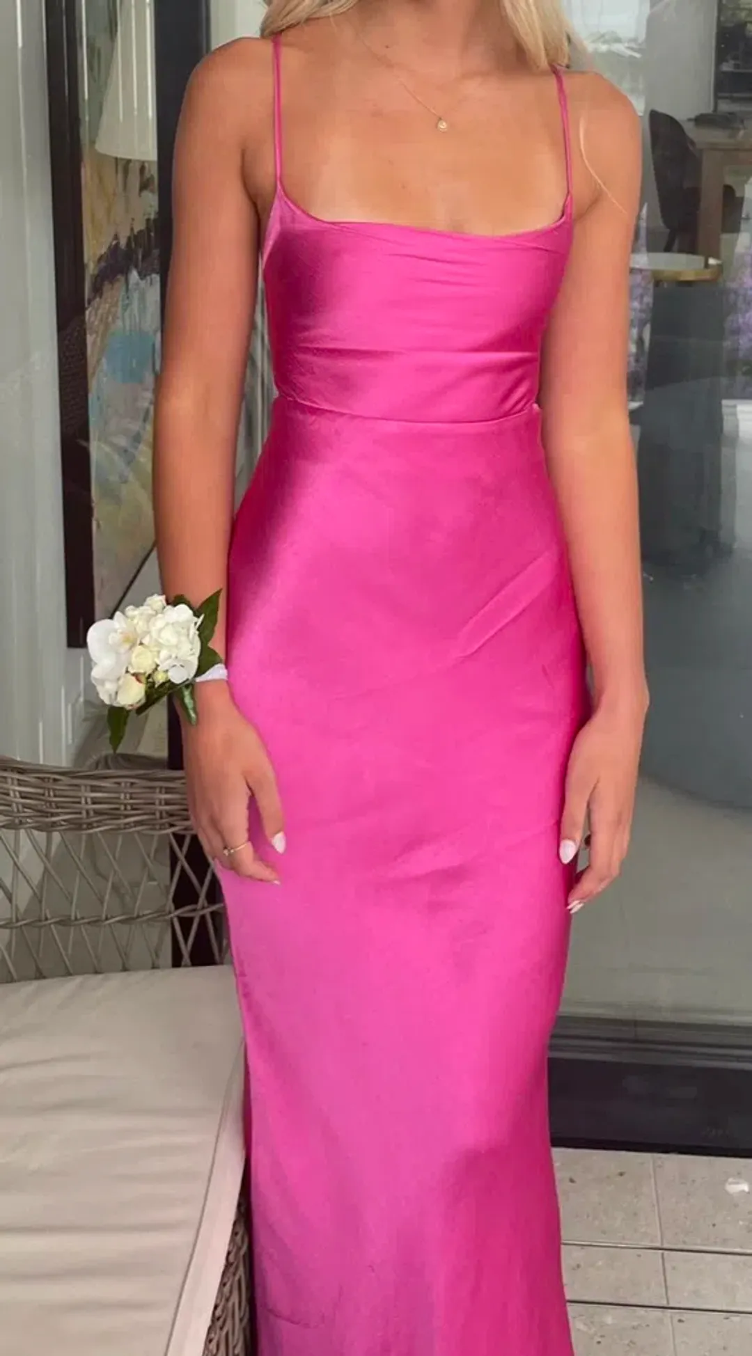 Bec & Bridge Loren Maxi Dress Deep Pink Size 6 for rent on The Volte - main image