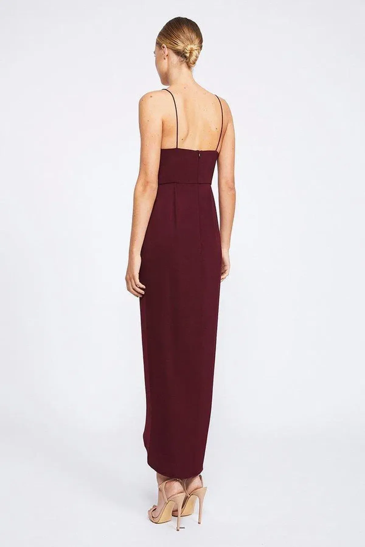 Shona Joy Cocktail Dress Burgundy Size 8 - Image 2