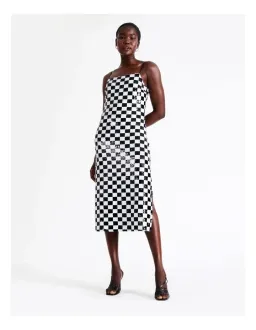 Wayne Cooper Sequin Black And White Midi Dress Multi Size AU 16 for rent on The Volte - image 1