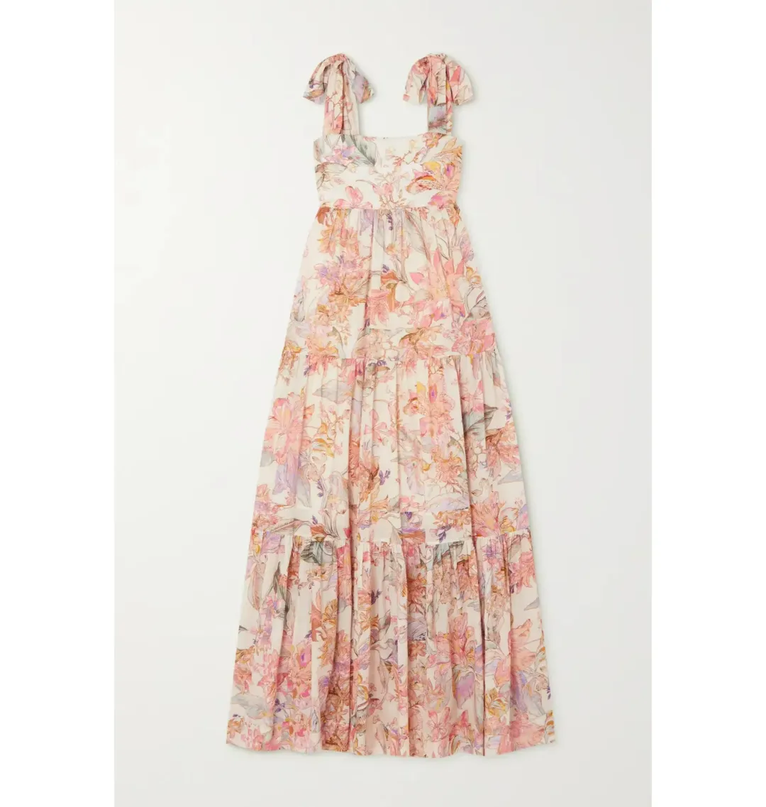 Zimmermann Cira Tiered Cotton-voile Midi Dress Floral-Print Size 1 / AU 10 for rent on The Volte - main image