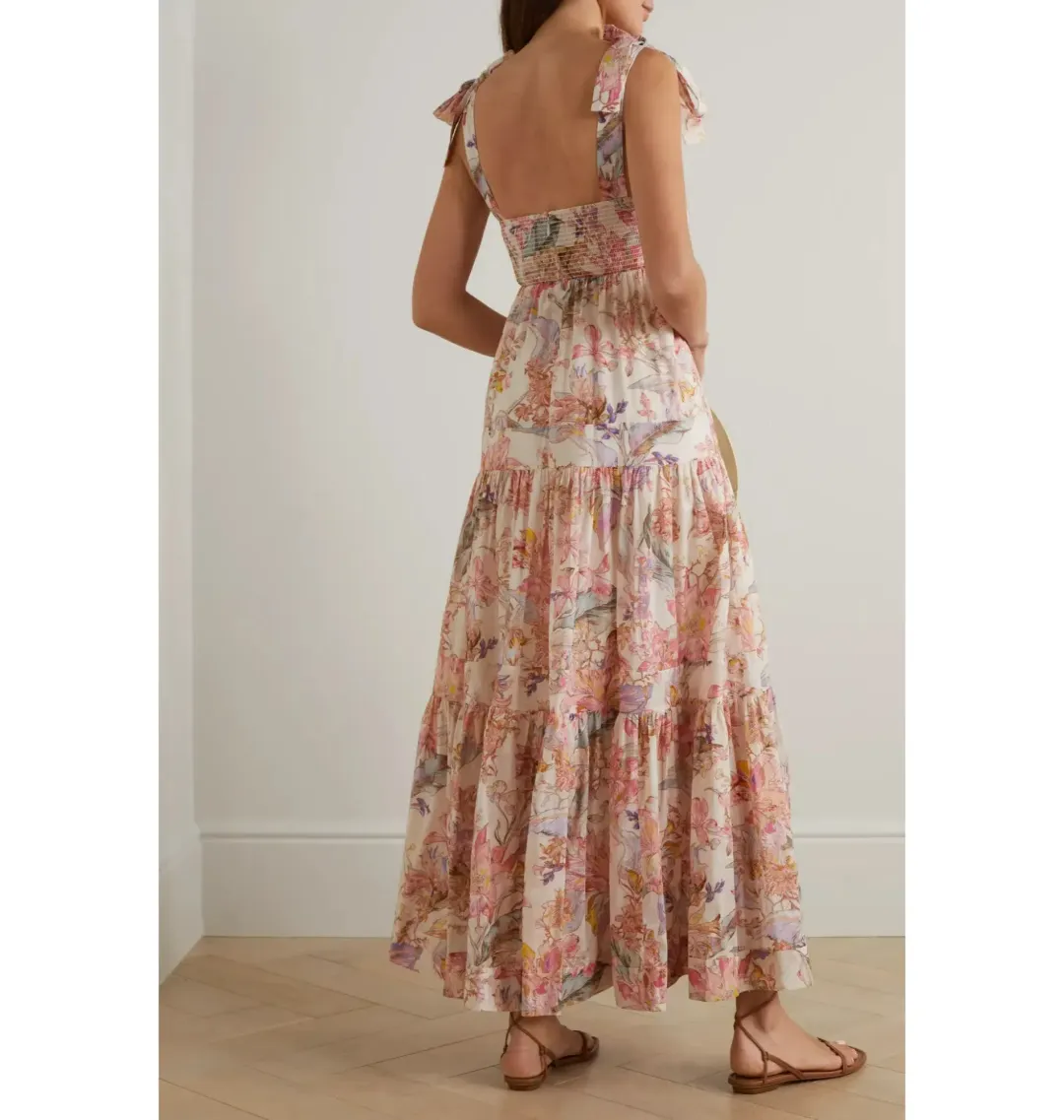 Zimmermann Cira Tiered Cotton-voile Midi Dress Floral-Print Size 1 / AU 10 for rent on The Volte - main image
