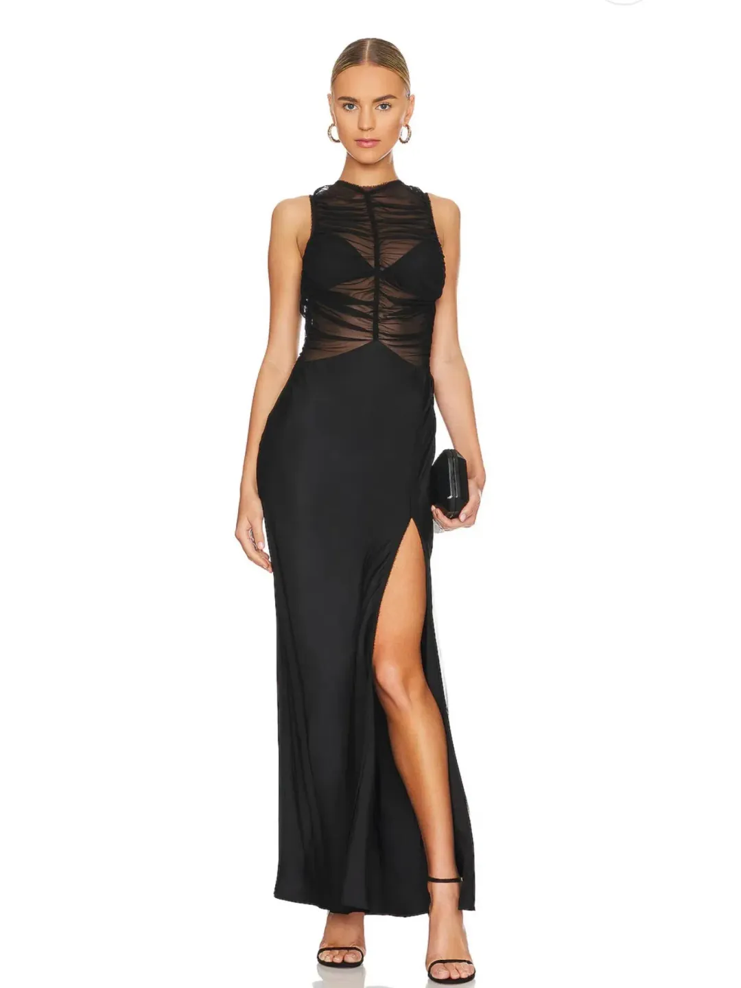 Bec & Bridge Naomi Split Maxi Dress Black Size AU 6 for rent on The Volte - main image
