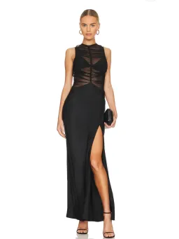 Bec & Bridge Naomi Split Maxi Dress Black Size AU 6 for rent on The Volte - image 1