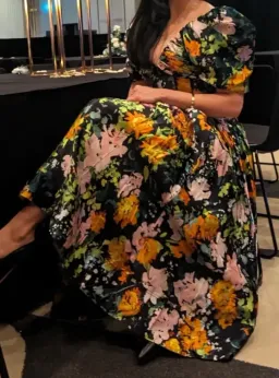 Aje Gabrielle Plunge Midi Dress Floral Size AU 8 for rent on The Volte - image 1