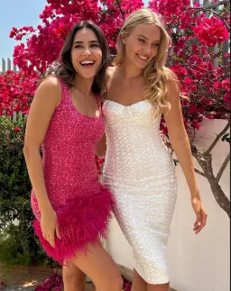 Nadine Merabi Evie Mini Dress Hot Pink Sequin Beadwork Size AU 8 for rent on The Volte - image 14