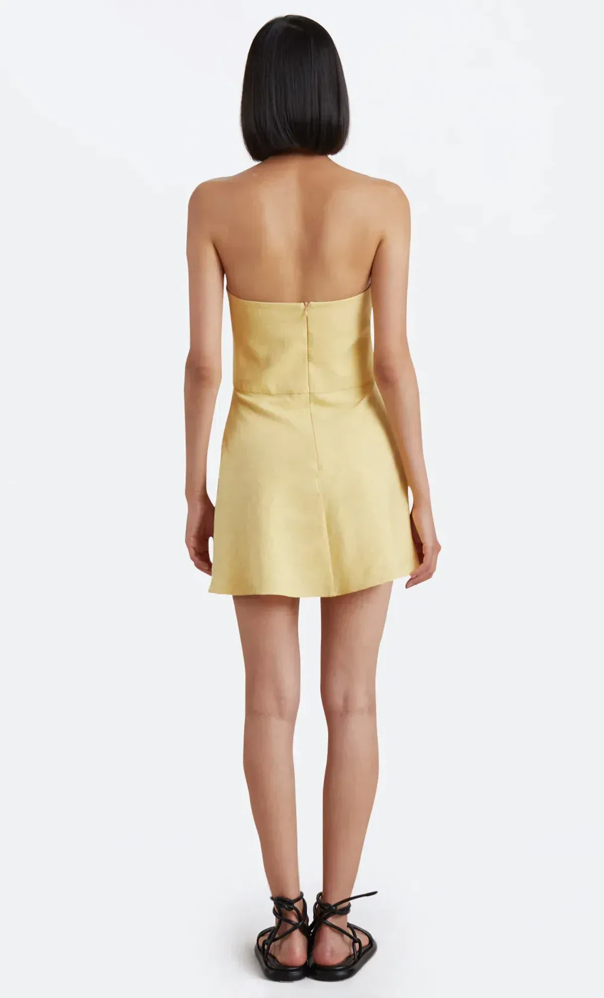 Bec & Bridge Cynthia Strapless Mini Dress in Straw Size 16 - Image 3