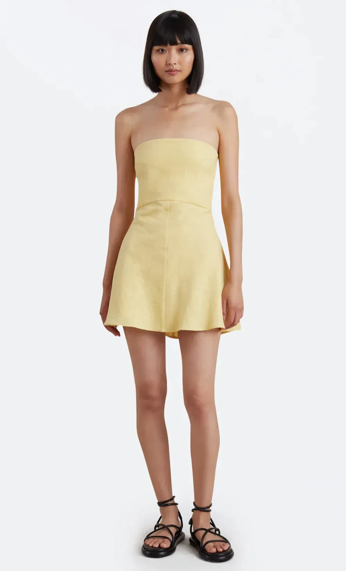 Bec & Bridge Cynthia Strapless Mini Dress in Straw Size 16 - Image 1
