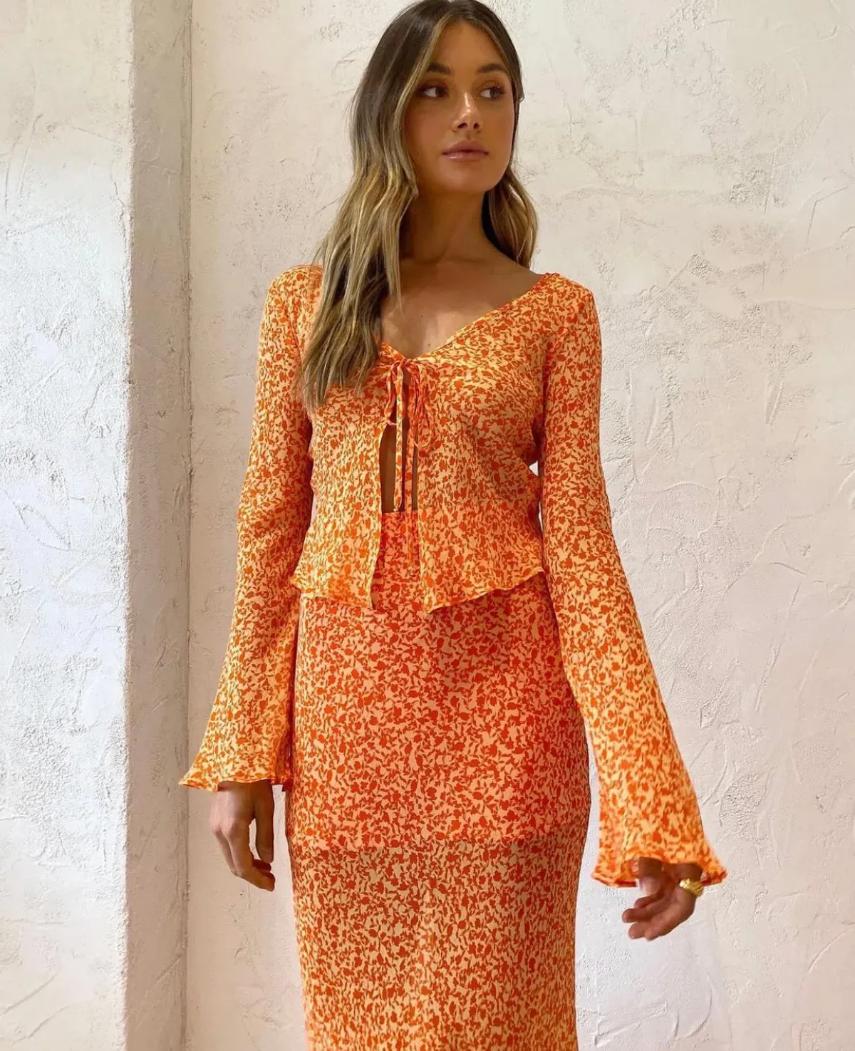 Bec & Bridge Cheri Long Sleeve Top in Orange Size 16 - Image 4