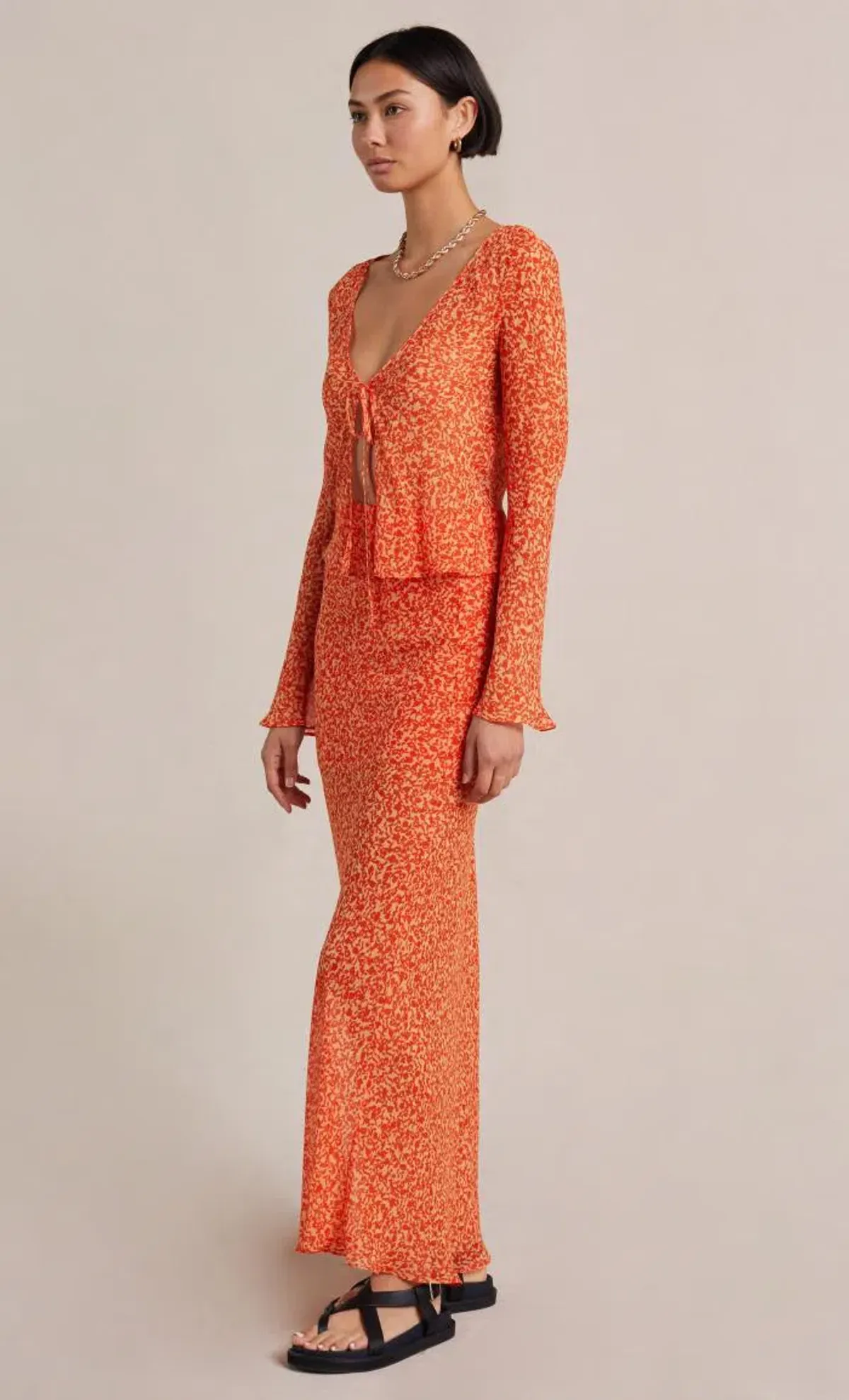 Bec & Bridge Cheri Long Sleeve Top in Orange Size 16 - Image 2