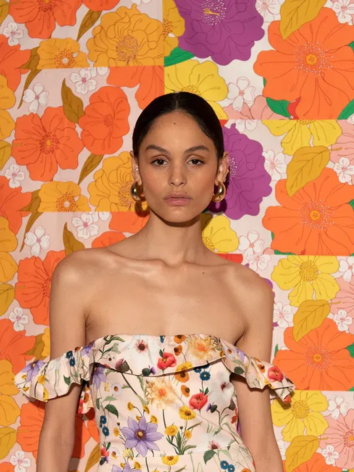 Borgo de Nor Farrah Off Shoulder Cotton Dress Floral Size 12 - Image 5