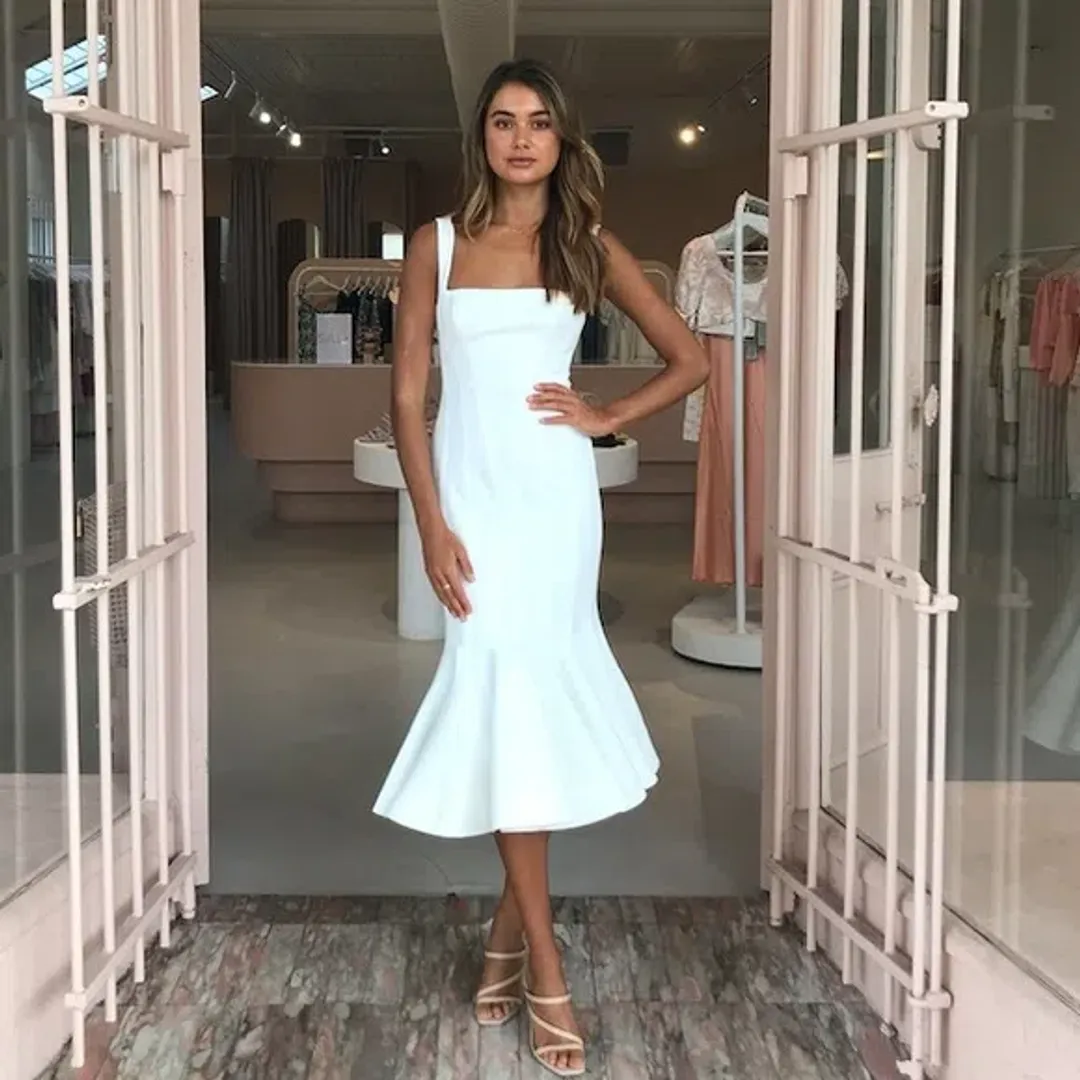 Acler Mawson Midi Dress White Size 12 for rent on The Volte - main image