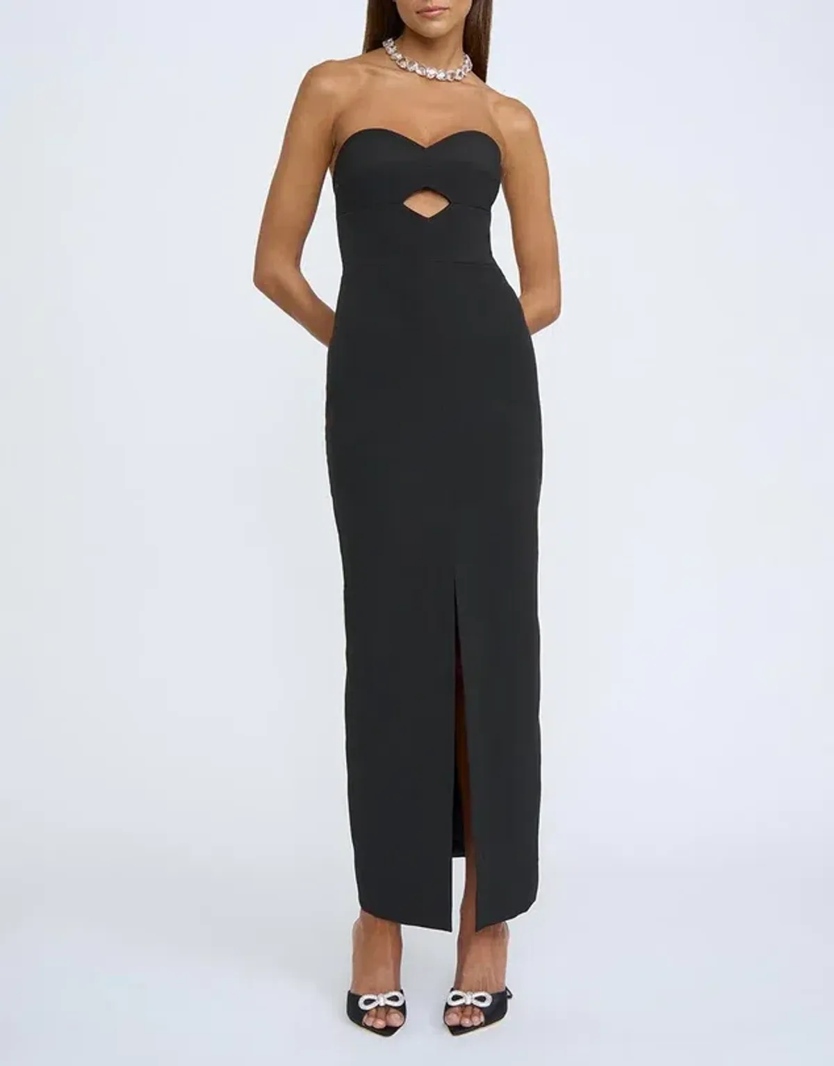 By Johnny Diamond Strapless Split Dress Black Size 8 - Image 1