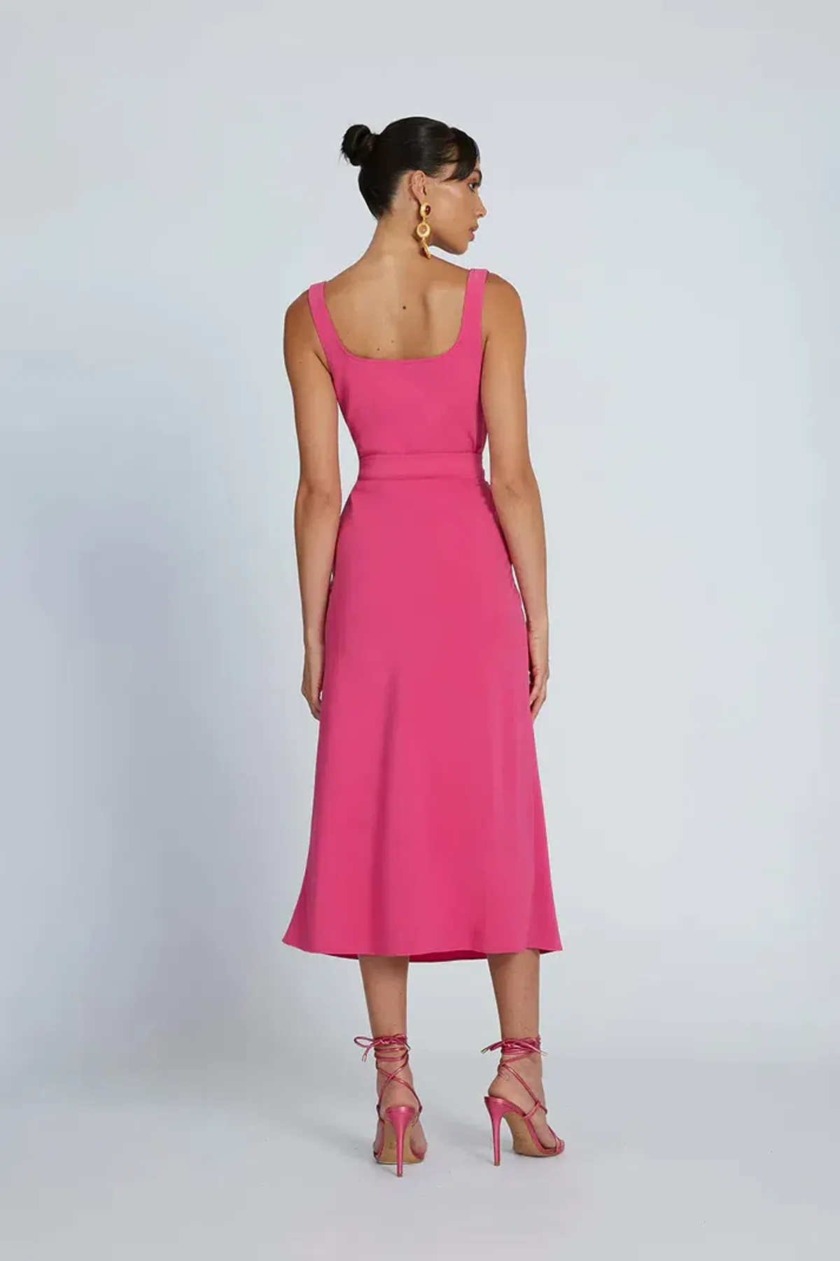By Johnny Ora Bist Midi Dress Pink Size 8 - Image 2