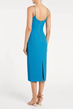 Rebecca Vallance The Hermosa Bow Midi Dress Blue Size 10 for rent on The Volte - image 2