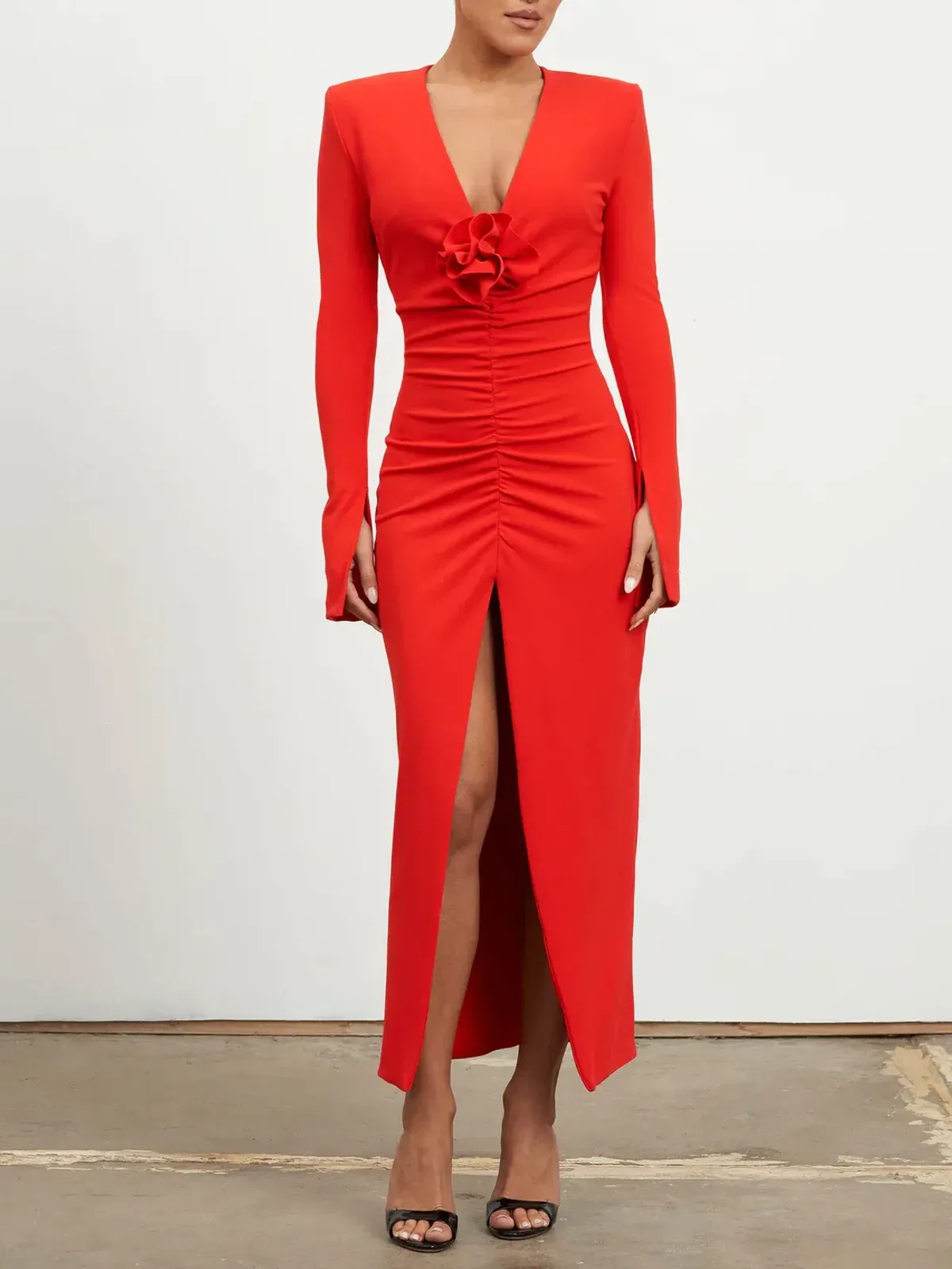 Effie Katz Rosita Midi Dress Red Size 10 - Image 1