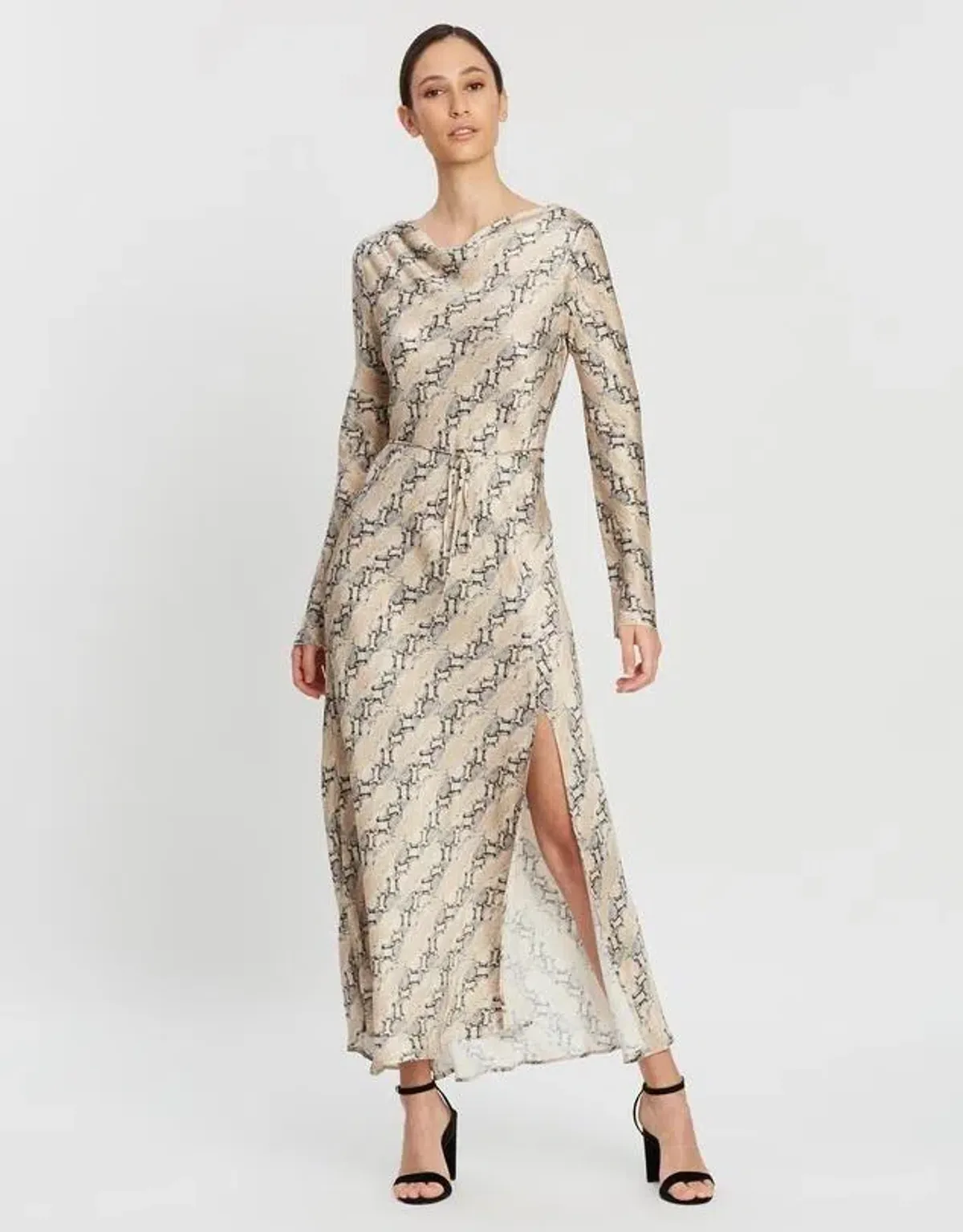 Bec & Bridge Long Sleeve Midi Dress Python Size 8 - Image 1