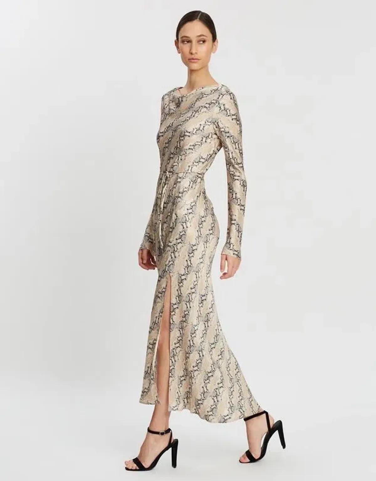 Bec & Bridge Long Sleeve Midi Dress Python Size 8 - Image 3